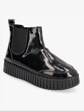 Ilse Jacobsen - Women's Tulip 6061 Black Gloss Patent Chelsea Bootie EU 39 EUC